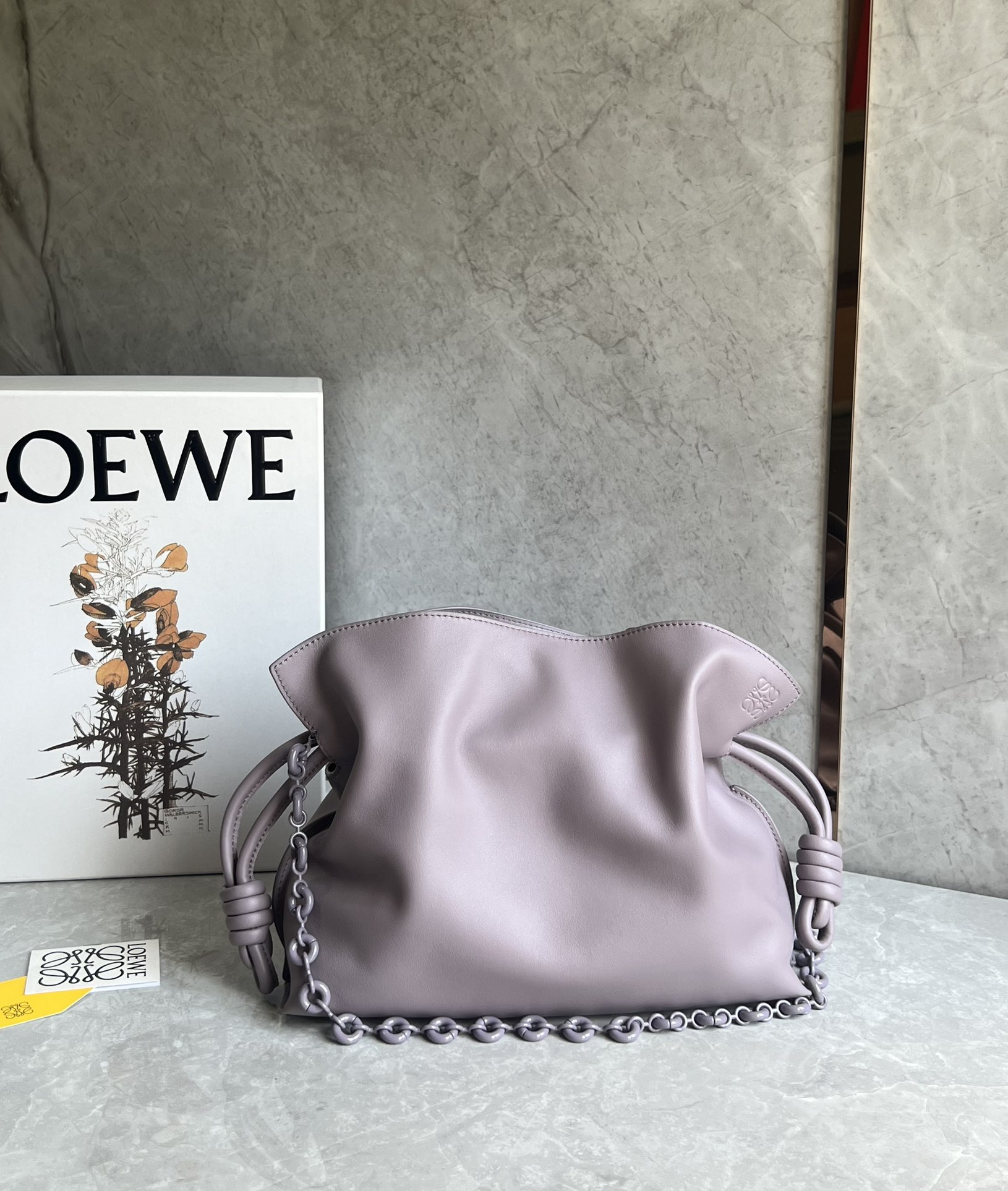 Loewe Medium Flamenco Clutch in Nappa Calfskin Light Purple